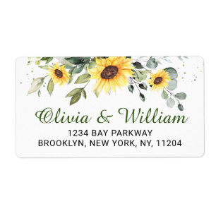 Elegant Sunflowers Eucalyptus Greenery Address