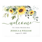 Elegant Sunflowers Eucalyptus Wedding Welcome Sign