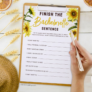 Elegant Sunflowers Finish the Sentence Game Sheet