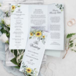 Elegant Sunflowers Floral Wedding Ceremony Program<br><div class="desc">For further customisation,  please click the "customise further" link and use our design tool to modify this template. If you prefer Thicker papers / Matte Finish,  you may consider to choose the Matte Paper Type. 
 If you need help or matching items,  please contact me.</div>