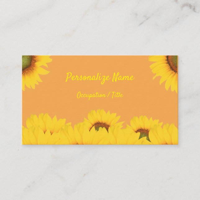 Elegant Sunflowers Garden Bouquet Business Card (Front)