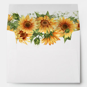 Elegant Sunflowers Garden Floral Wedding Envelope