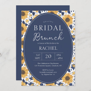 Elegant Sunflowers Rustic Bridal Brunch Invitation
