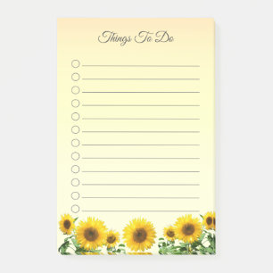 Elegant Sunflowers Things To Do Post-it Notes