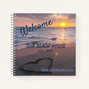 Elegant Sunset Beach Guest Book Spiral Notebook