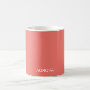 Elegant Sunset Coral Personalised Name -  Coffee Mug