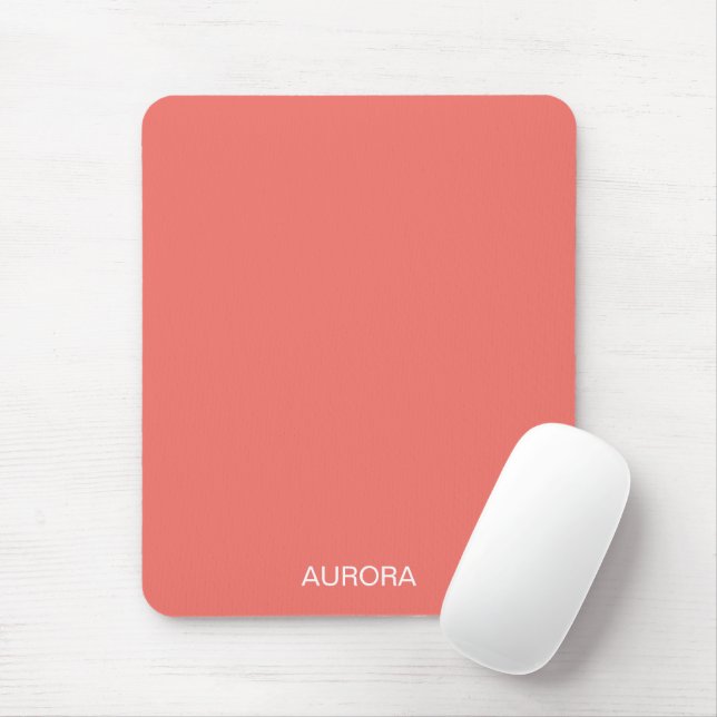 Elegant Sunset Coral Personalised Name -  Mouse Pad (With Mouse)