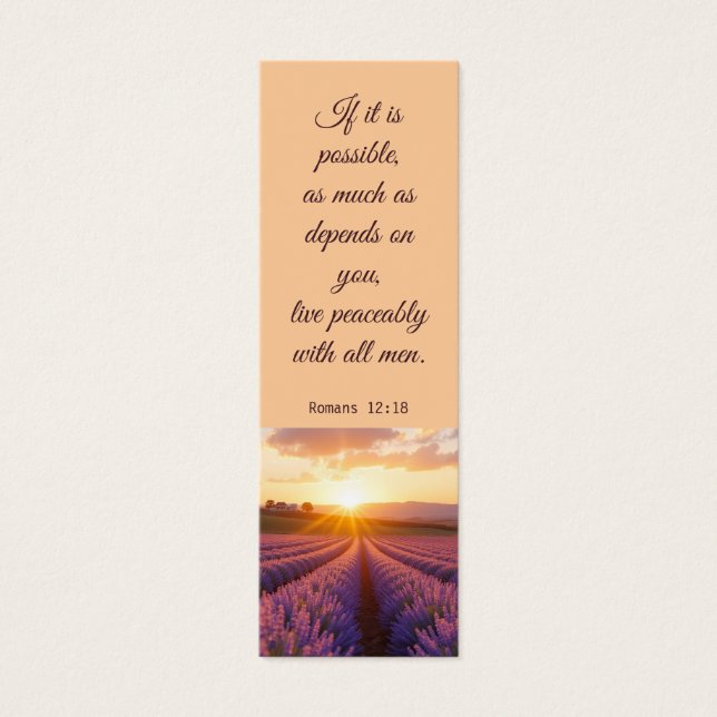 Elegant Sunset Lavender Landscape Bible Verse (Front)