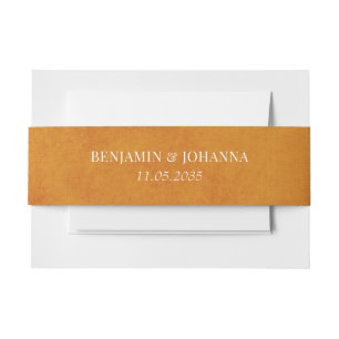 Elegant Sunset Orange Watercolor Wedding Custom Invitation Belly Band