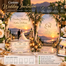 Elegant Sunset Wedding Invitation | Romantic