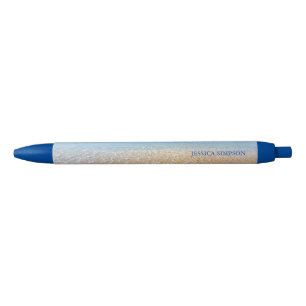 Elegant Sunshine And Blue Ocean Beach Black Ink Pen