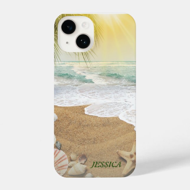 Elegant Sunshine And Blue Ocean Beach  iPhone Case (Back)