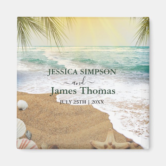 Elegant Sunshine And Blue Ocean Beach Magnet (Front)