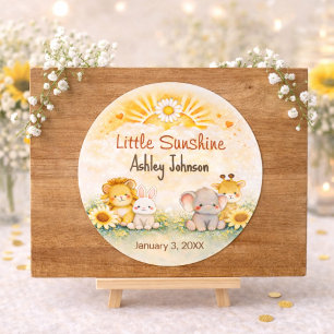 Elegant Sunshine Safari Name Classic Round Sticker