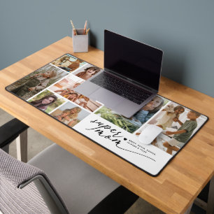 Elegant Super Mum 9 Photo Collage Desk Mat