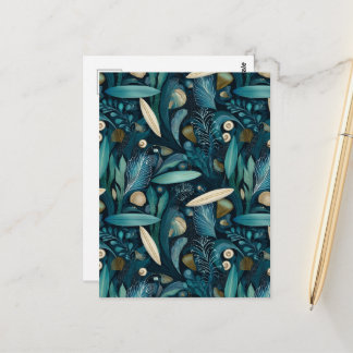 Elegant Surfboard and Kelp Beach Wrapping Paper Postcard