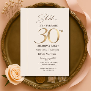 Elegant Surprise 30th Birthday Invitation