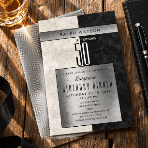 Elegant Surprise 50th Birthday Invitation