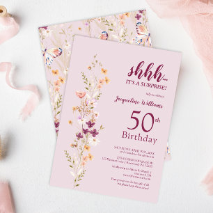 Elegant Surprise 50th Birthday Party Invitation