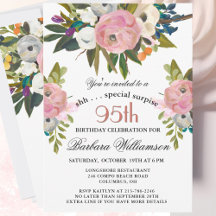 Elegant SURPRISE Handpainted 95th Birthday Party