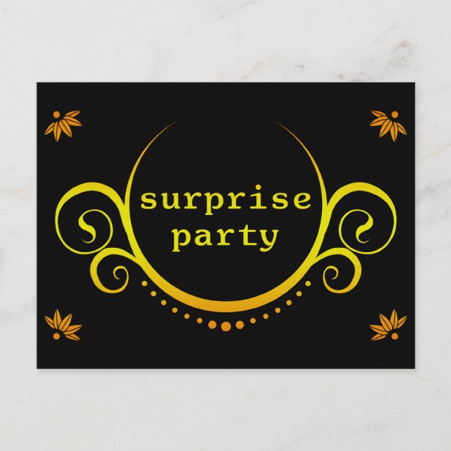 elegant surprise party invitation postcard (Front)