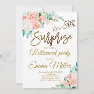 Elegant Surprise Retirement Party  Invitation