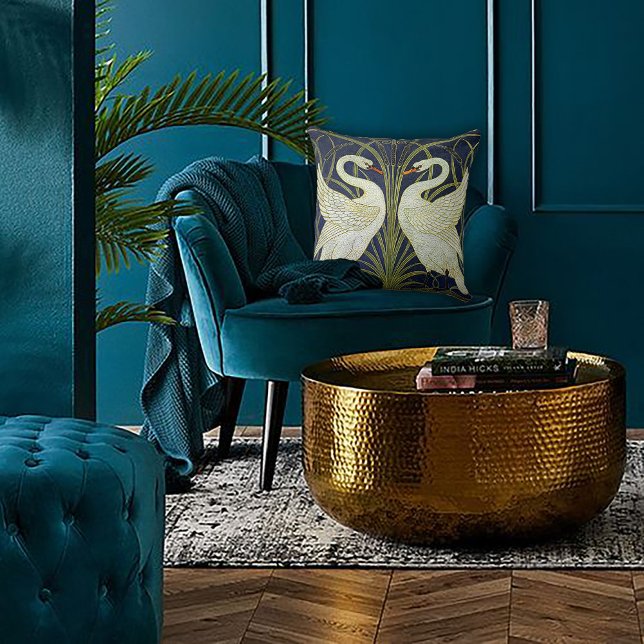 Elegant Swan Dance Art Nouveau Cushion (Creator Uploaded)