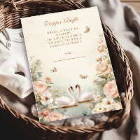 Elegant Swan Lake Floral Diapper Raffle