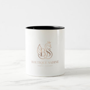 Elegant Swan Line Art Minimalist Ceramic Coffee Mu Two-Tone Coffee Mug