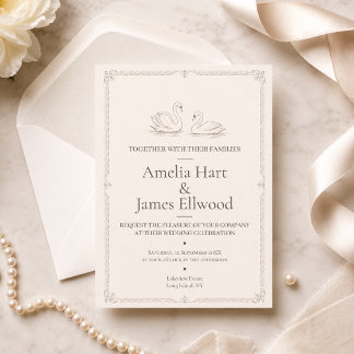 Elegant Swan | Old Money Wedding Invitation