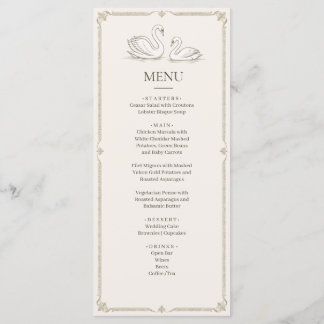 Elegant Swan | Old Money Wedding Menu