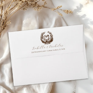 Elegant Swan Return Address Envelope