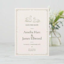 Elegant Swan Save the Date | Old Money Wedding