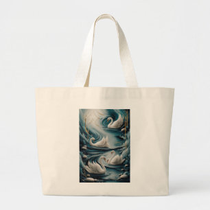 Elegant Swan Serenity – Artistic Nature Tote Bag