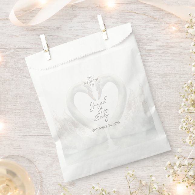 Elegant Swan Wedding Favour Bags (Clipped)