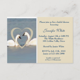 Elegant Swans Bridal Shower Invitation