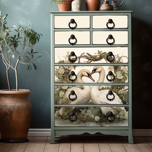 Elegant Swans Vintage Victorian Boho Tissue Paper (Creator Uploaded)