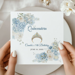 Elegant Sweet 15 Princess Floral Celebration Napkin
