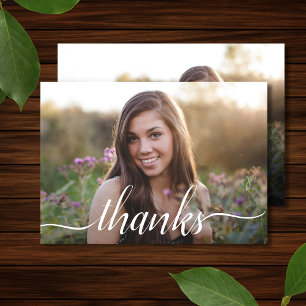 Elegant Sweet 16 2-sided Photo Birthday Thank You