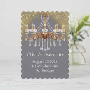 ELEGANT SWEET 16 BIRTHDAY INVITATION