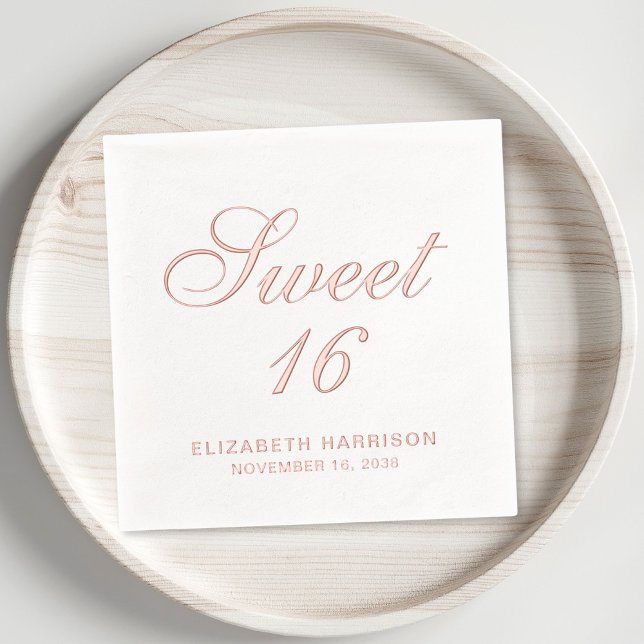 Elegant Sweet 16 Birthday Party Foil Napkins (Creator Uploaded)
