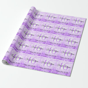 Elegant Sweet 16 Birthday Purple Glitter Lights Wrapping Paper