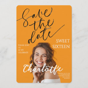 Elegant Sweet 16 Save the Date Birthday Invitation