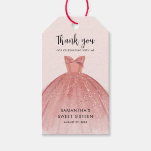 Elegant Sweet 16th Birthday Party Thank You Custom Gift Tags