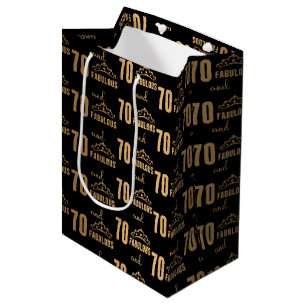 Elegant Sweet 70 Typography Medium Gift Bag