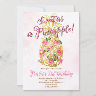 Elegant Sweet a Pineapple Birthday Party Invitation