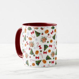 Elegant Sweet Cute Christmas Cookies Candy Cane Mug