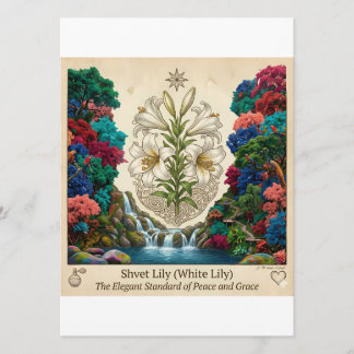 Elegant Sweet Lily Flower Menu Card