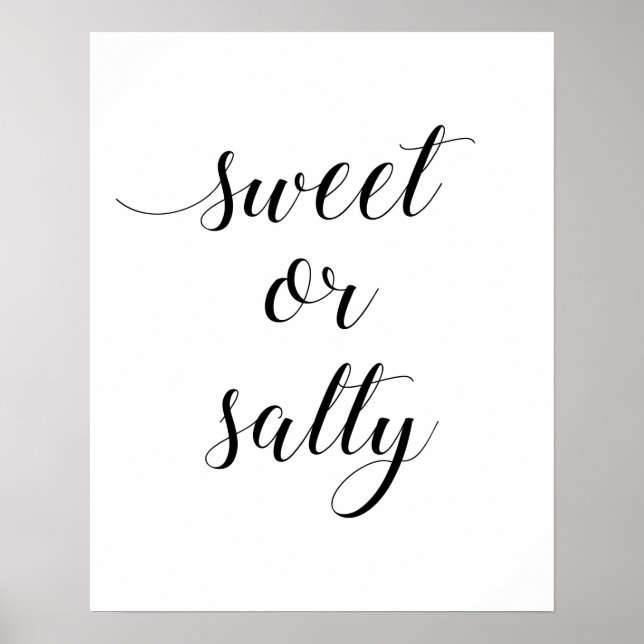 Elegant Sweet Or Salty Wedding Sign (Front)