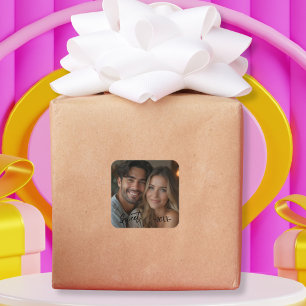 Elegant Sweet Photo custom Square Sticker